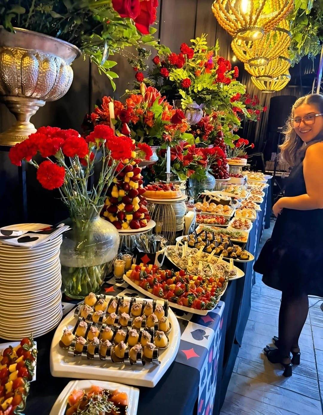 Buffet de matrimonio de noche