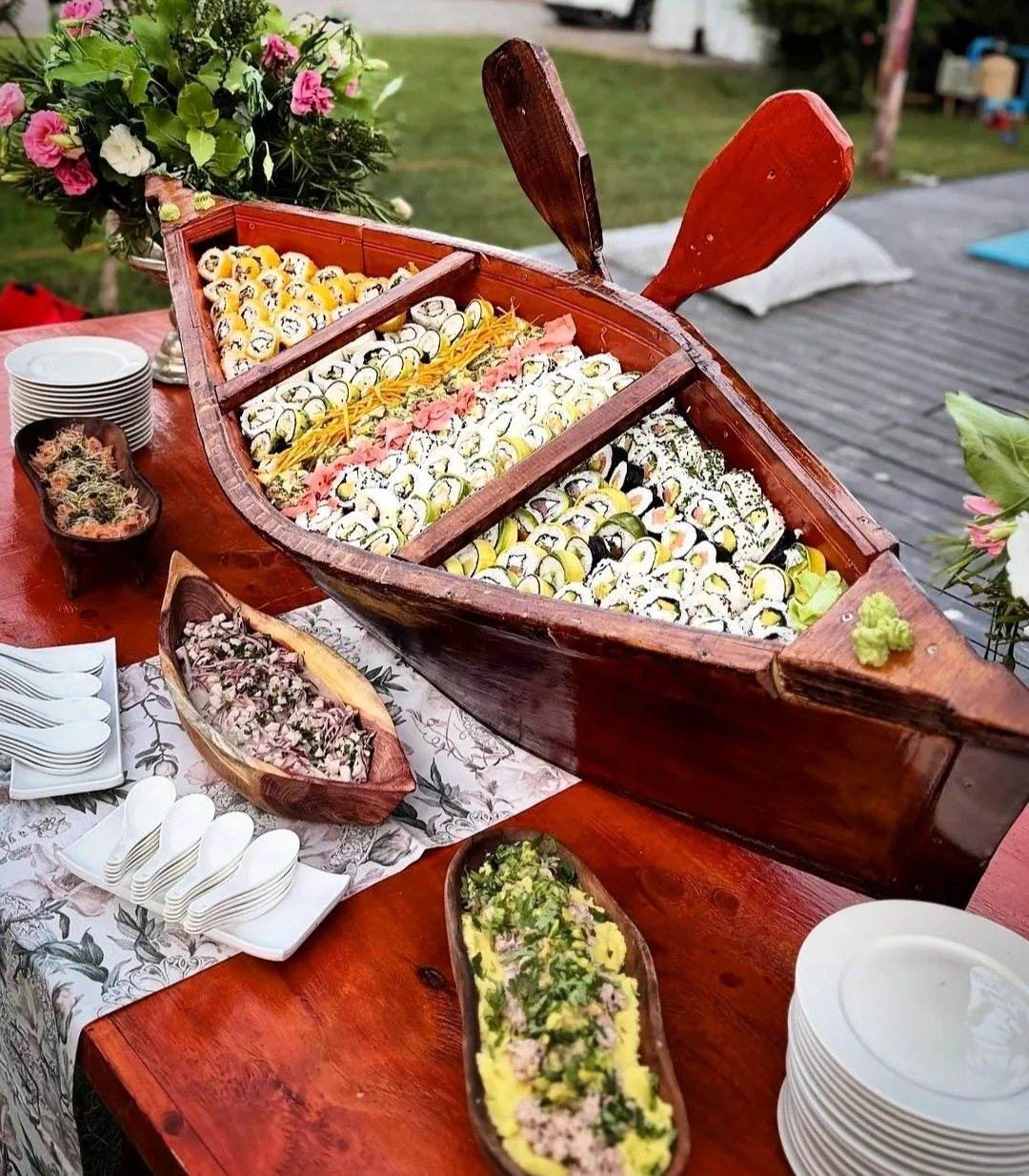 Estación de sushi para matrimonio